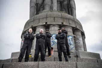 Reinigung Bismarck-Denkmal in Hamburg